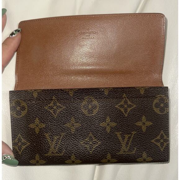 Authentic LOUIS VUITTON Brown Monogram Porte Tresor Sarah Flap Vintage Wallet - Picture 3 of 9